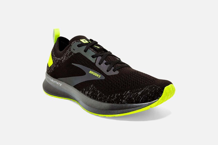 Brooks Israel Levitate 4 Road Running Shoes Womens - Black/Green - RLO-238910